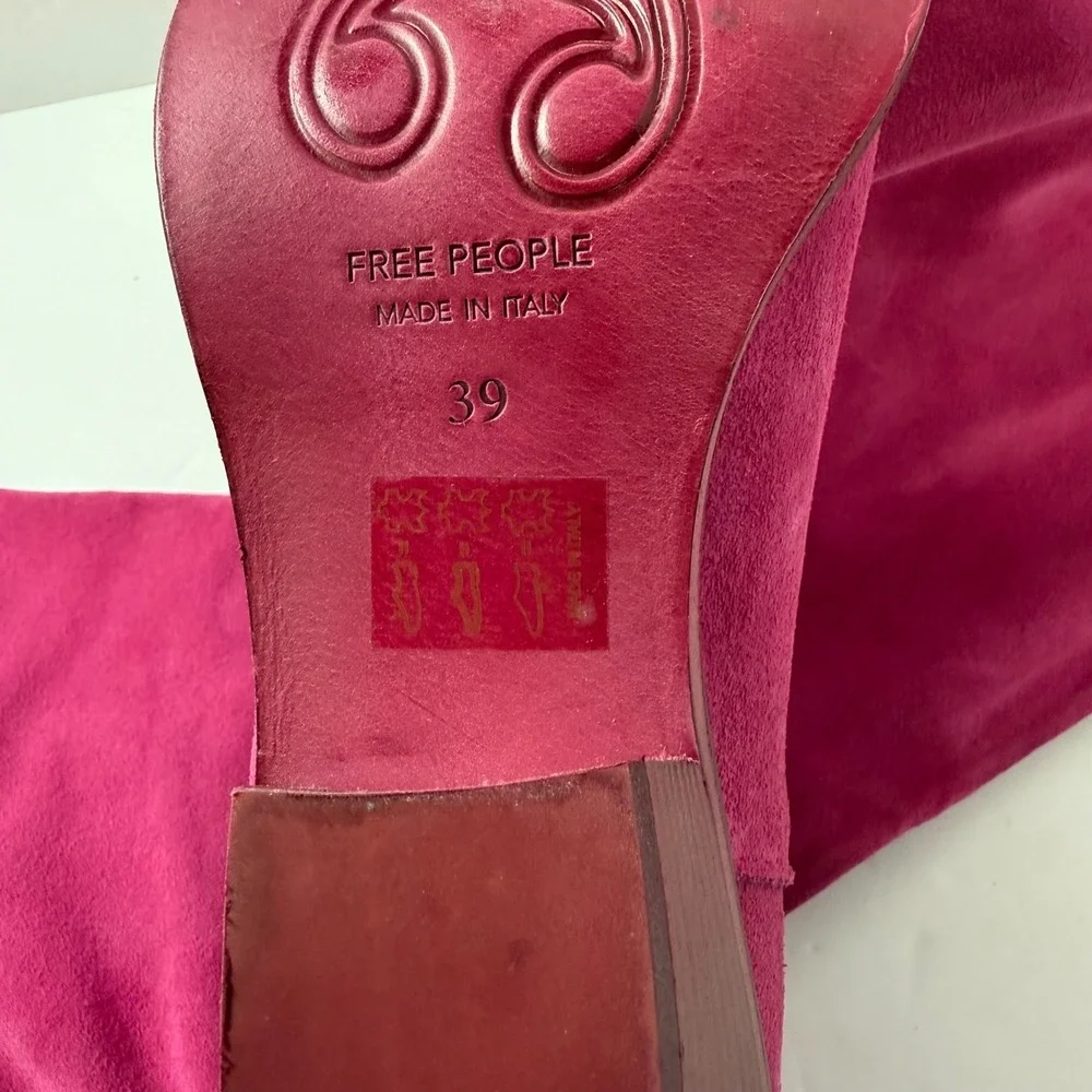 Free People Take Me To Tucson‎ Pink Suede Slouch Boots $350